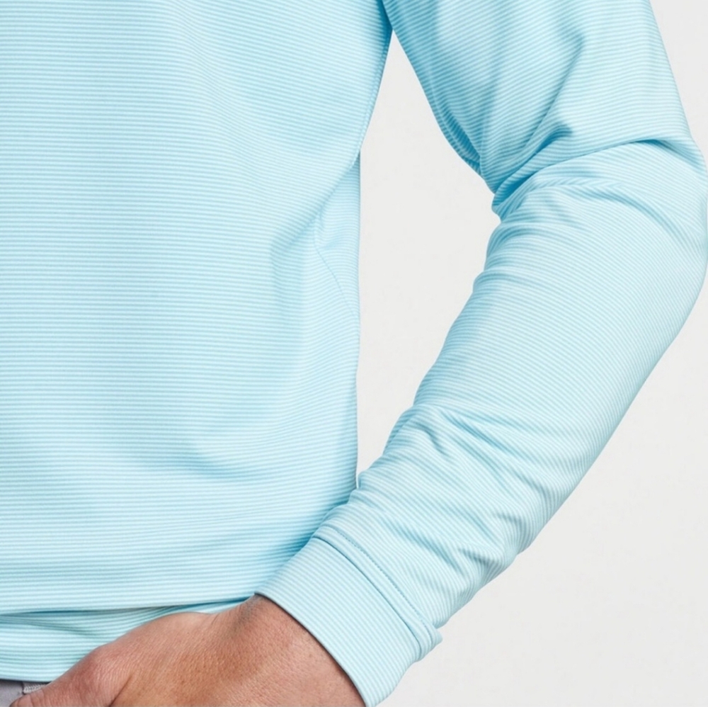 Peter Millar Perth Sugar Stripe Performance Quarter-Zip L+XL NWT - Picture 5 of 5